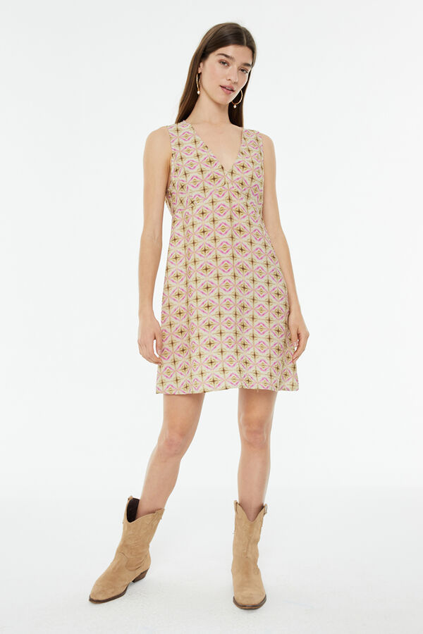 System Action Vestido curto com estampado geométrica estampado