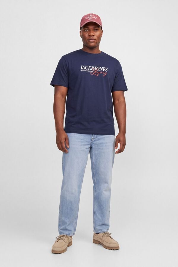 Jack & Jones PLUS T-shirt relaxed de manga curta azul