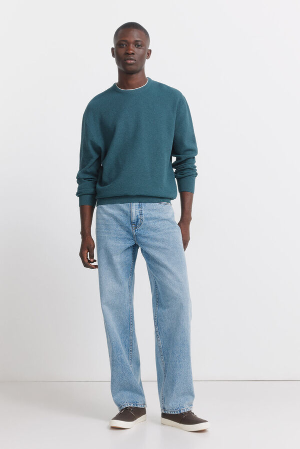 Springfield Camisola de estrutura dupla azul