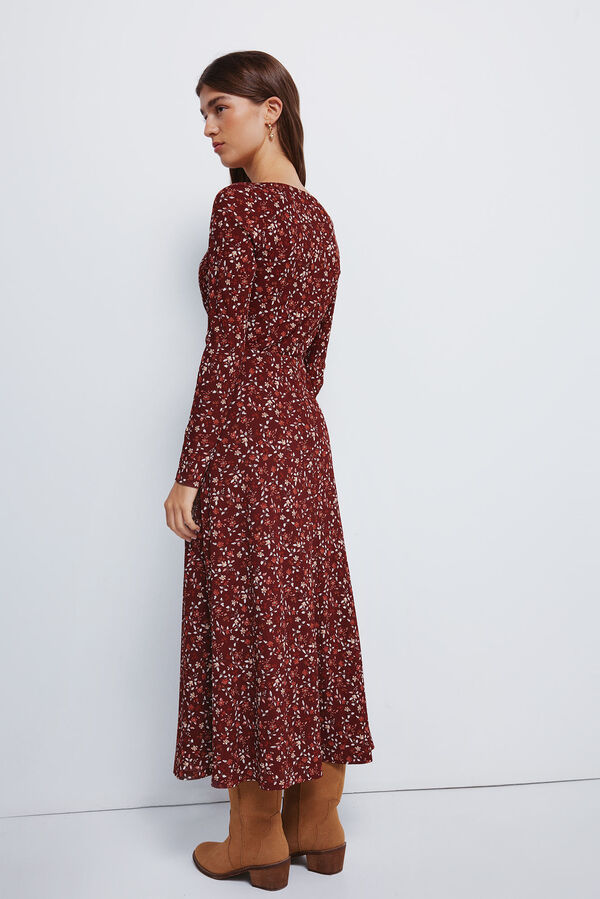 Springfield Vestido midi floral vermelho