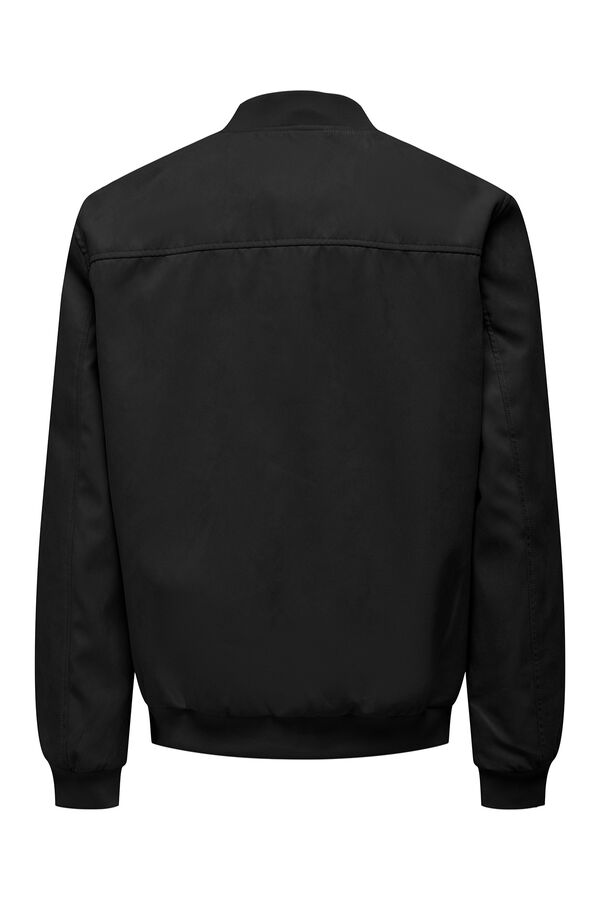 Only & Sons Blus&atilde;o estilo bomber em camur&ccedil;a preto