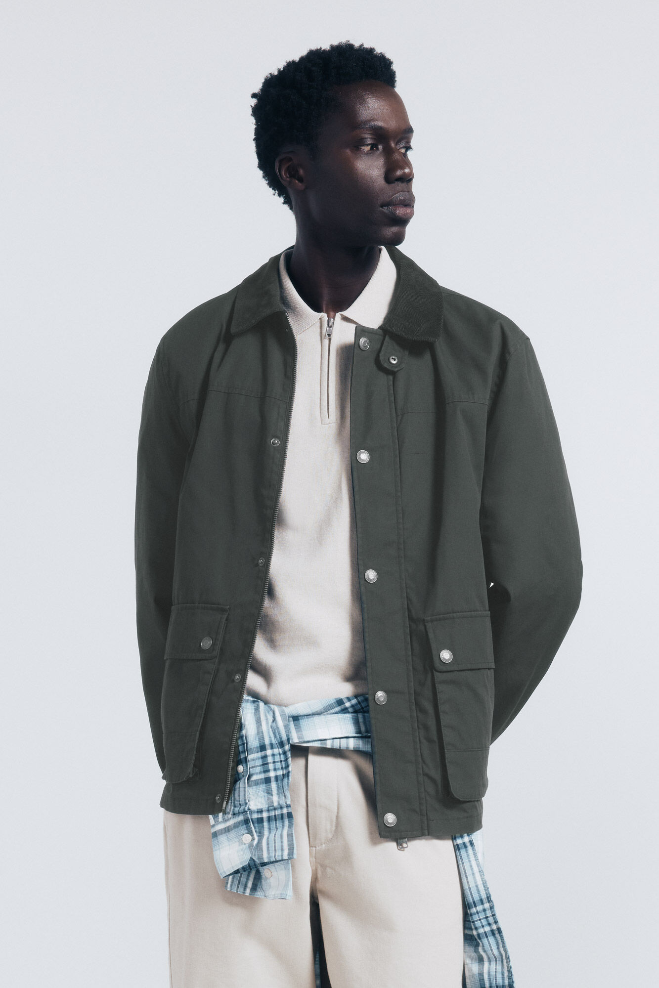 Springfield Parka curta de gola veludo