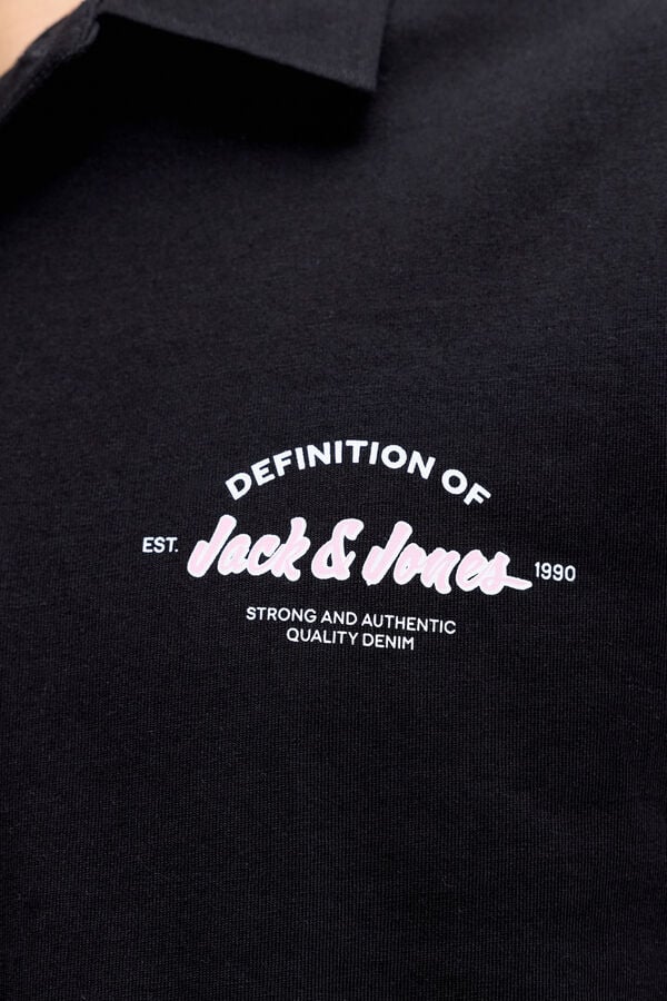 Jack & Jones PLUS Plain cotton regular fit polo shirt black