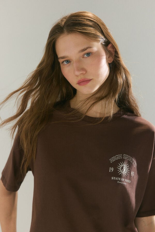 High Spirits T-shirt Mind castanho