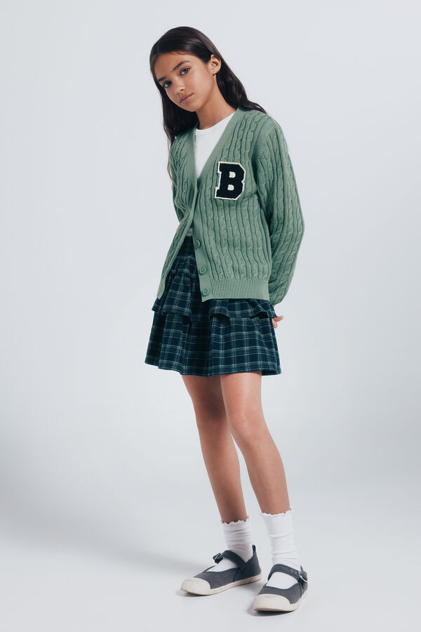 Springfield Kids Cardigan universitário feminino verde