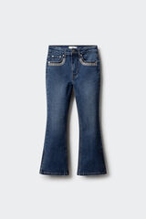 Springfield Kids Calça denim flare para meninas azul