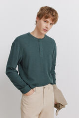 Springfield T-shirt manga comprida com carcela aos quadrados azul