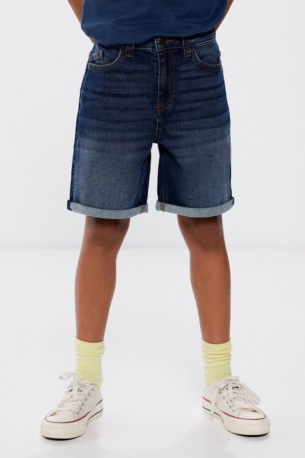 Springfield Boys' dark denim Bermuda shorts blue