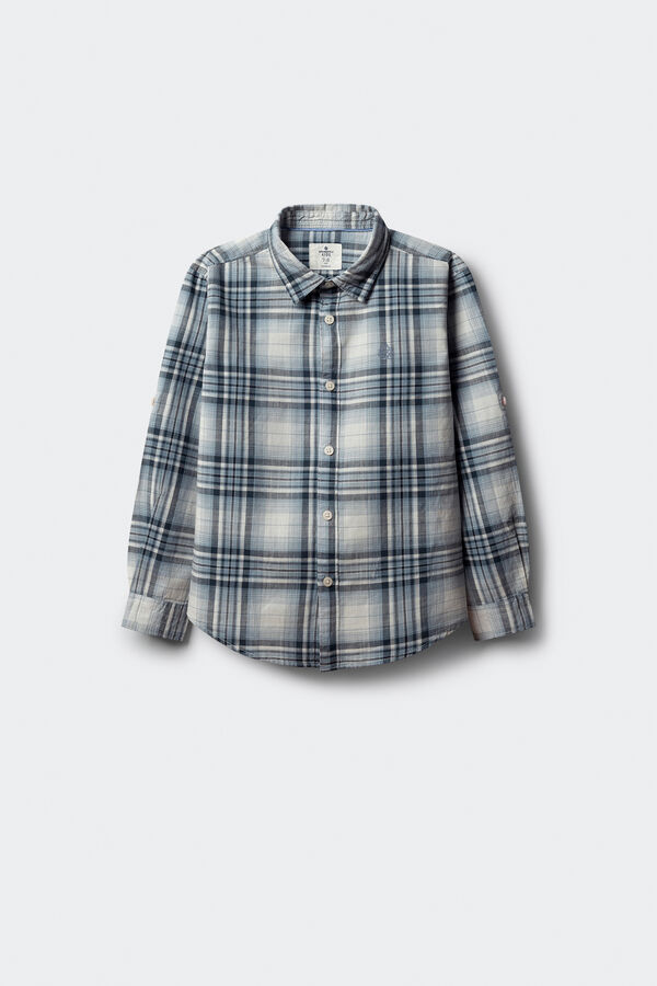 Springfield Kids Camisa cuadros leñador niño azul