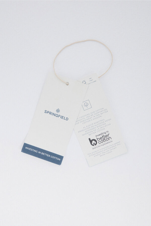 Springfield T-shirt de manga comprida contrastante vermelho