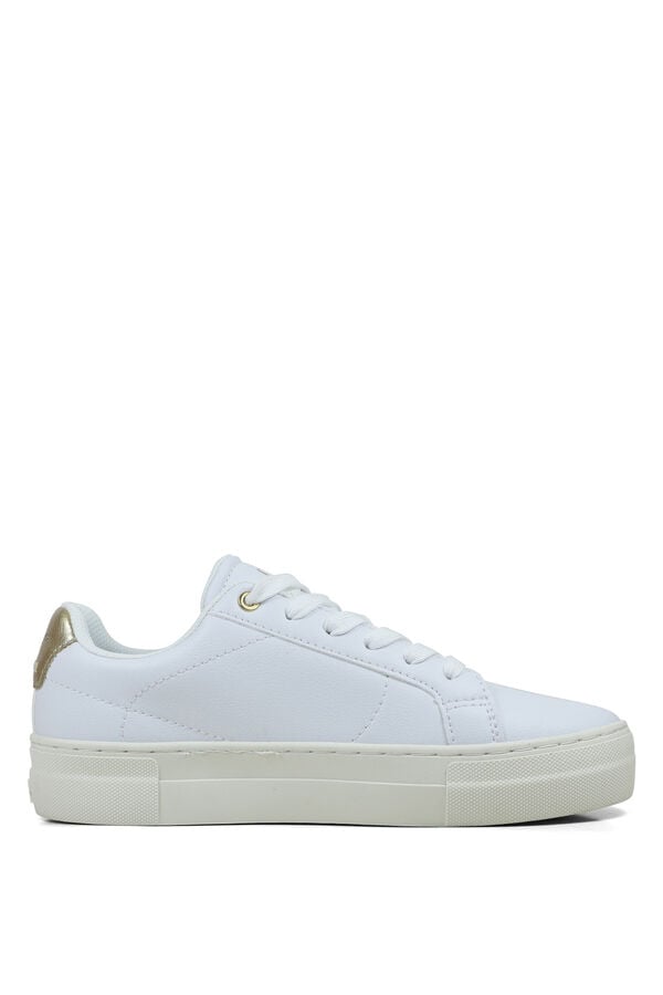GAP Sapatilhas efeito pele logo branco