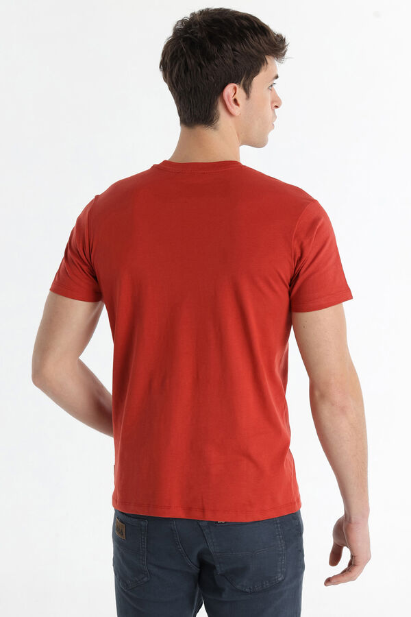 Lois T-shirt de manga curta com gola redonda vermelho