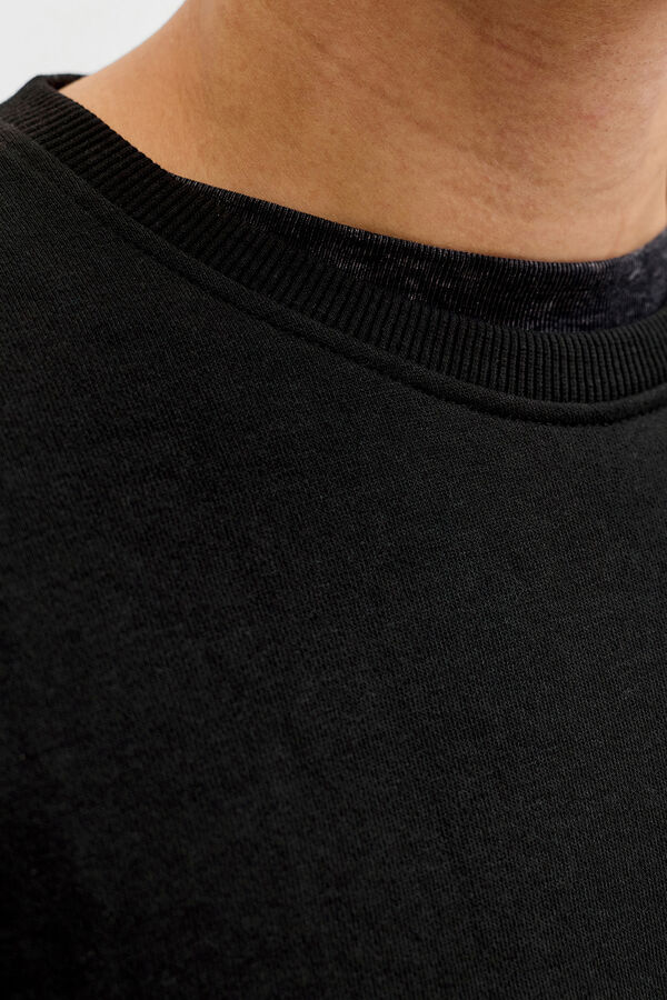 Jack & Jones PLUS Sweatshirt b&aacute;sico de manga comprida preto