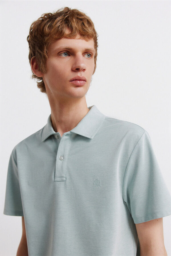 Springfield Polo liso slim fit verde