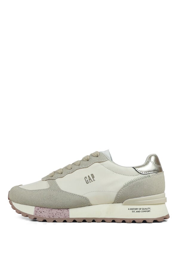 GAP Sapatilhas efeito pele e croute com logo rosa