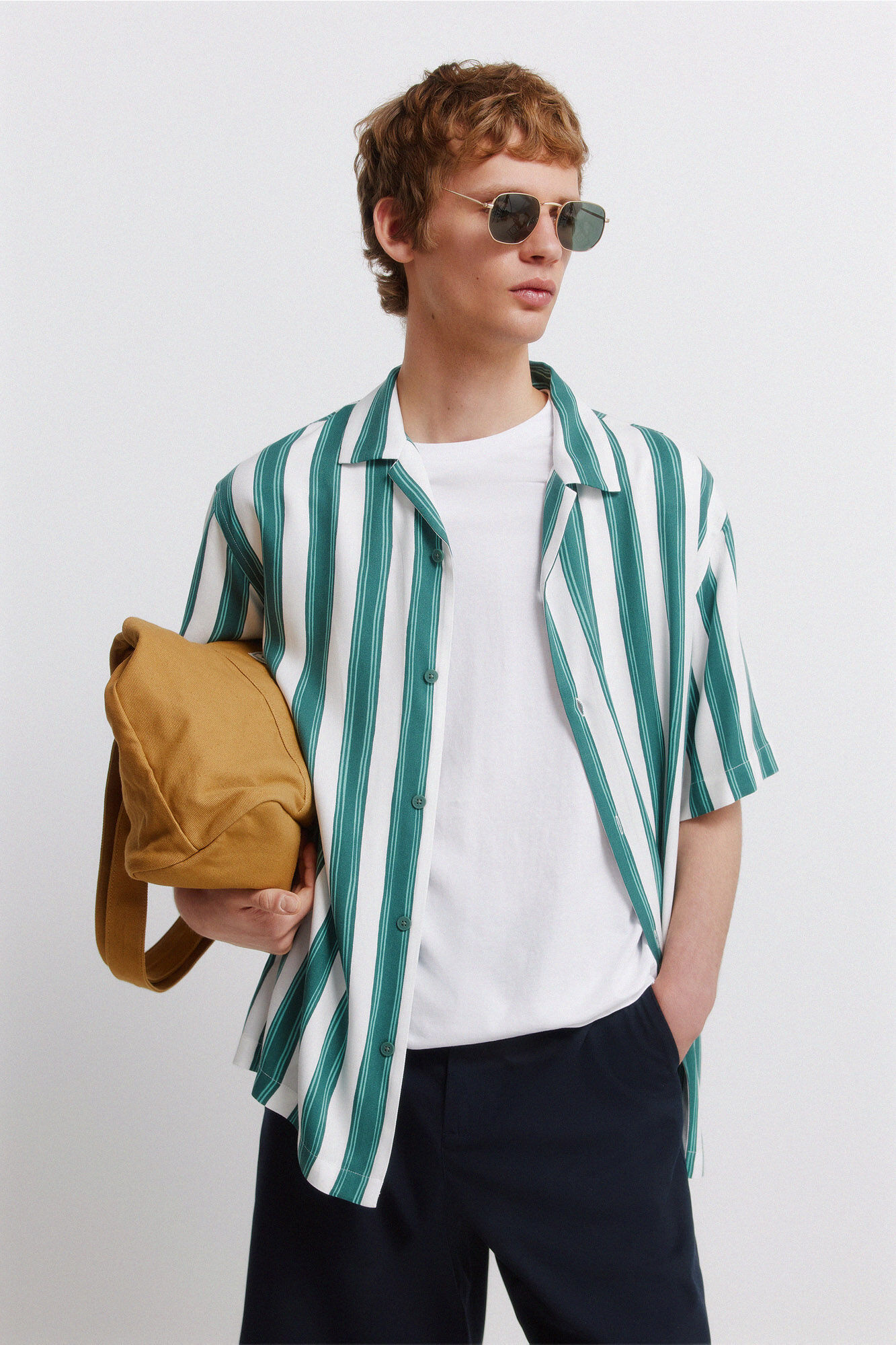 Springfield Camisa manga corta viscosa raya