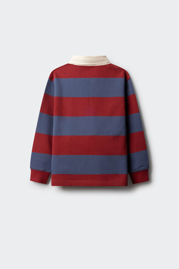 Springfield Kids Polo de riscas rugby para menino vermelho