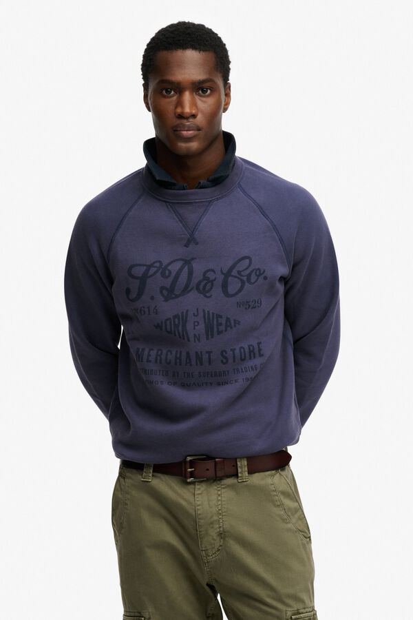 Superdry Sweatshirt gola redonda logo azul