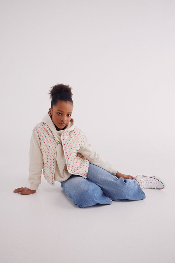Springfield Kids Colete acolchoado estampado de menina branco