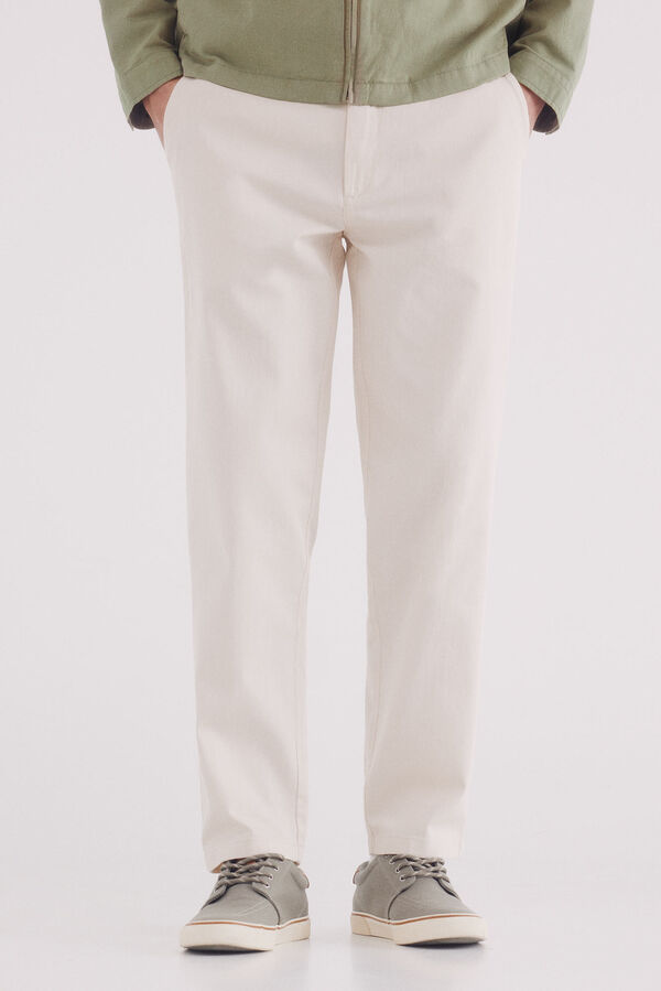 Springfield Calças slim fit espiga branco