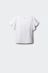 Springfield Kids T-shirt manga curta com folhos para menina bege