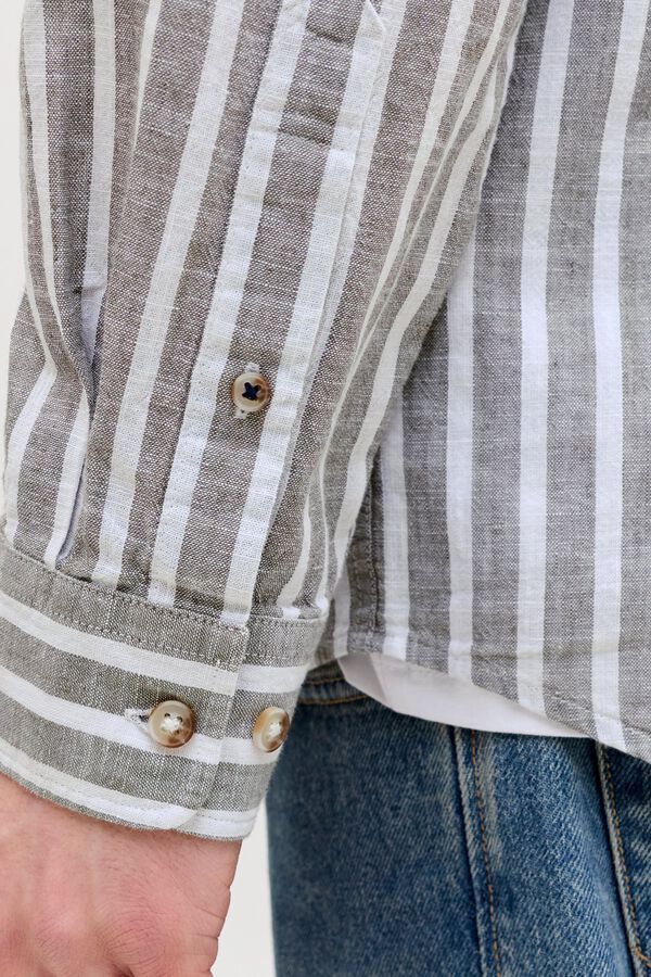 Jack & Jones Camisa regular fit em linho cinzento