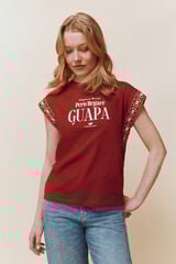 Springfield T-shirt "Chegarei tarde, mas chegarei bonita" vermelho