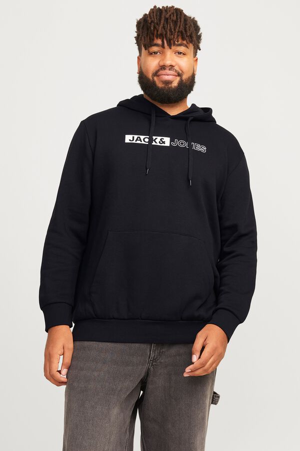 Jack & Jones PLUS Sweatshirt regular com capuz preto
