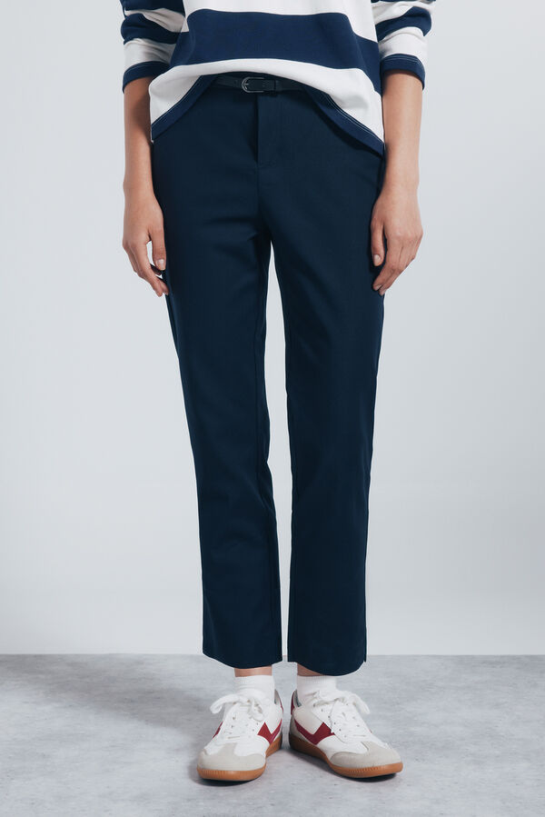 Springfield Calças chino retas azul