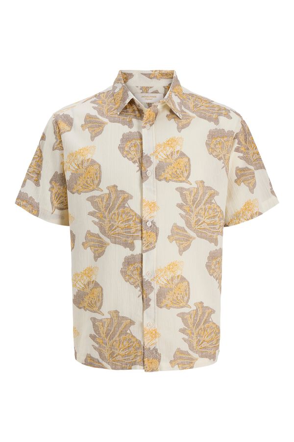 Jack & Jones Camisa relaxed fit estampada bege