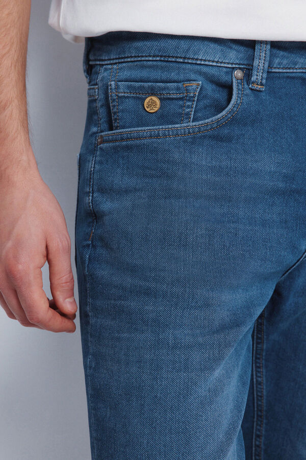 Springfield Calça jeans de malha slim fit azul