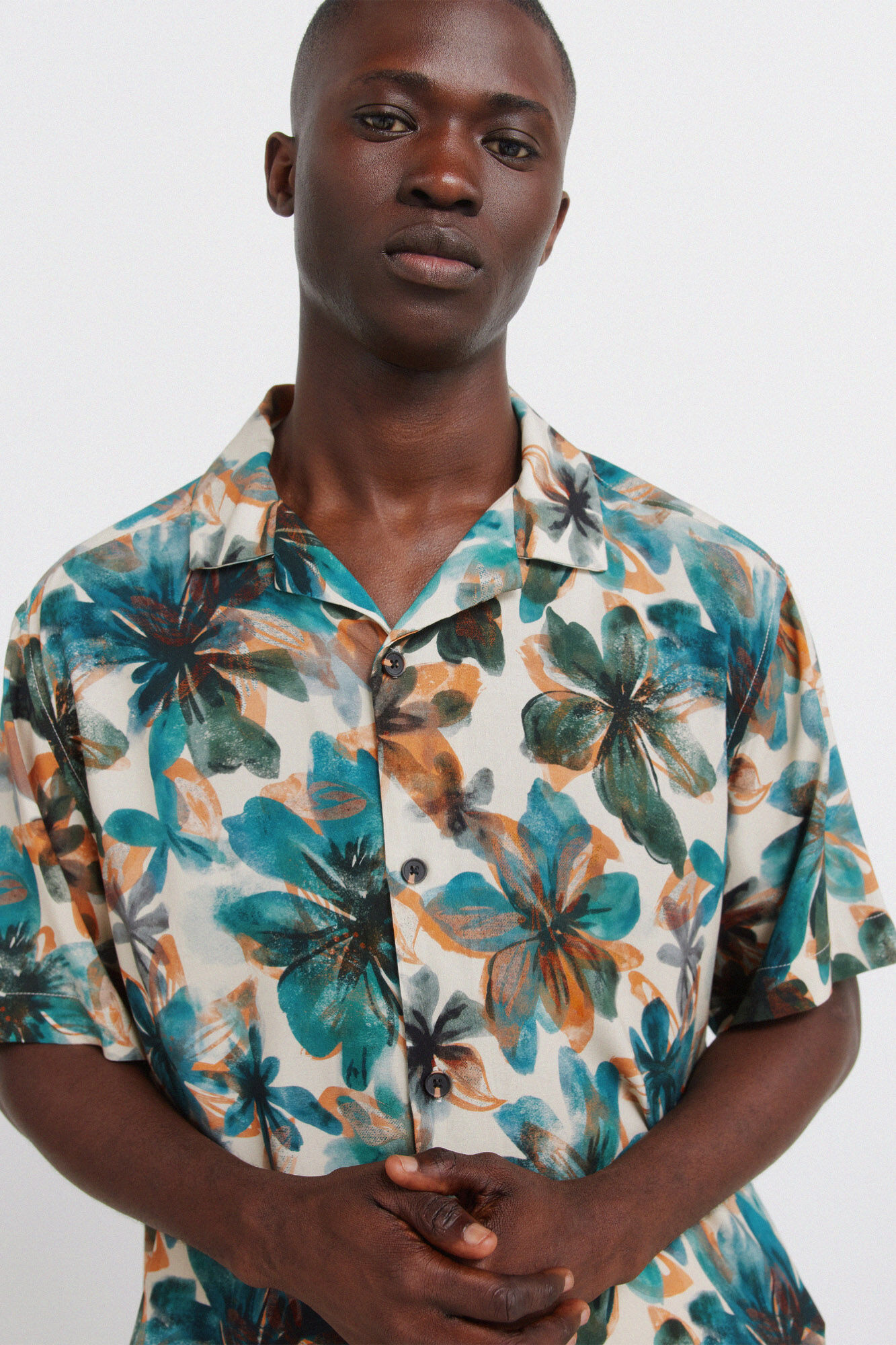Springfield Camisa manga corta viscosa estampado floral
