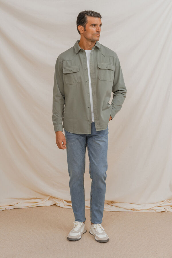 Celopman Sobrecamisa de algodão verde