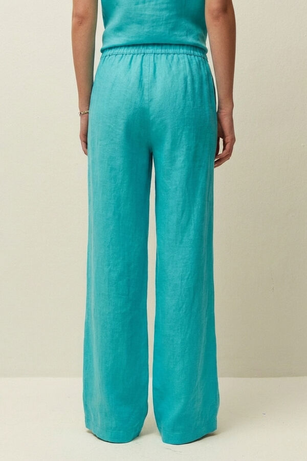 Systemaction Cal&ccedil;a de linho azul