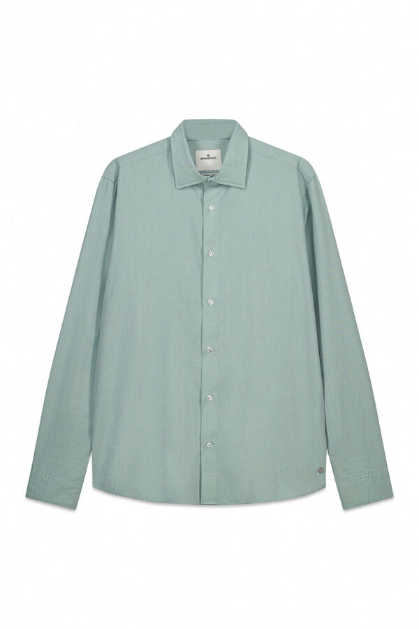 Springfield Camisa social com estrutura de f&aacute;cil cuidado verde