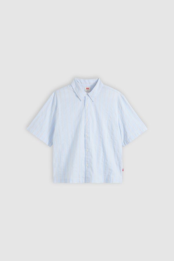 Levi's Camisa crop de manga curta azul