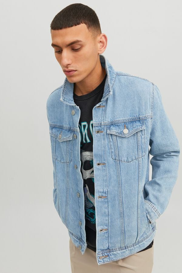 Jack & Jones Blus&atilde;o de ganga regular azul