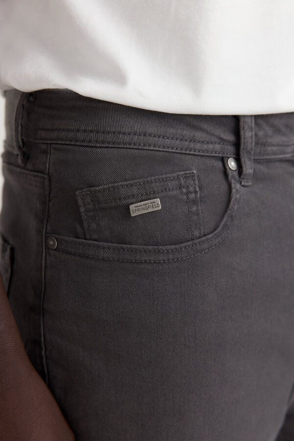 Springfield Cal&ccedil;a 5 bolsos slim lavagem desbotada cinzento