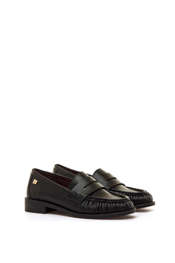 MTNG Botins tipo mocassim com sola rasa preto