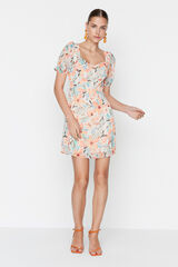 Trendyol Vestido mini com abertura nas costas bege