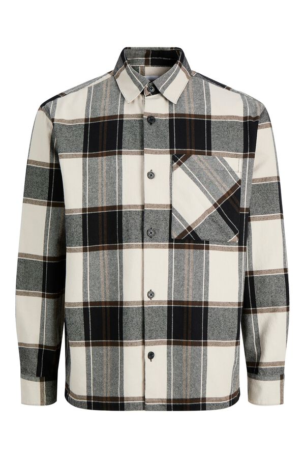 Jack & Jones Sobrecamisa relaxed aos quadrados branco