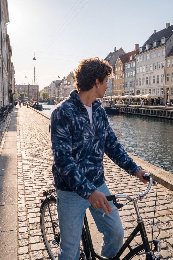 Jack & Jones Forro polar com fecho-&eacute;clair azul
