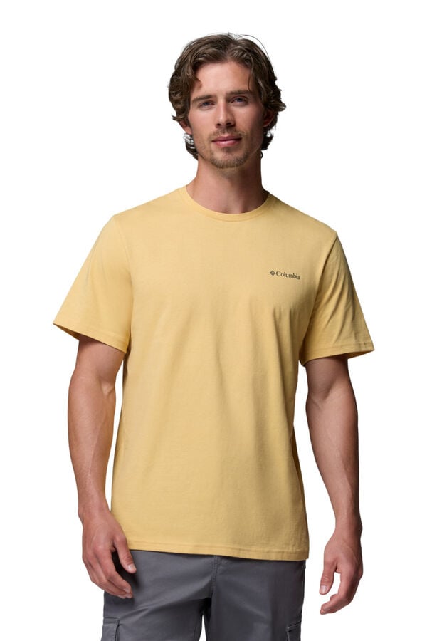Columbia T-shirt com estampado de natureza nas costas amarelo