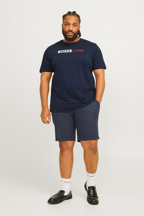Jack & Jones PLUS T-shirt slim manga curta azul