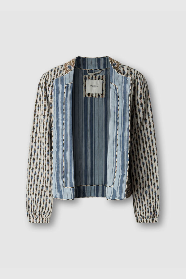 Pepe Jeans Casaco bordado combinado bege