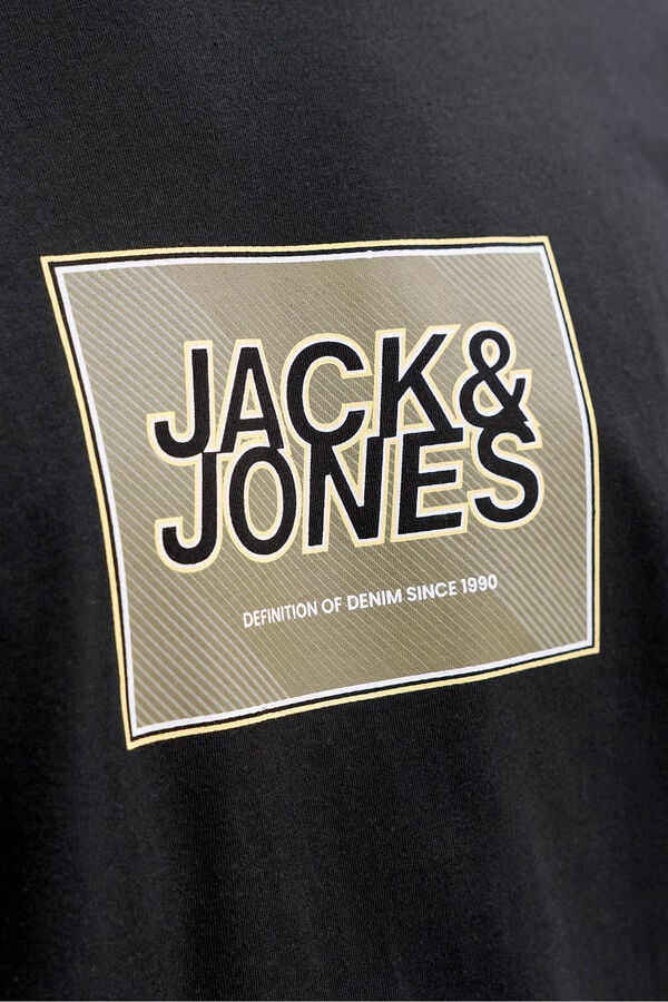 Jack & Jones Camiseta b&aacute;sica com logo preto