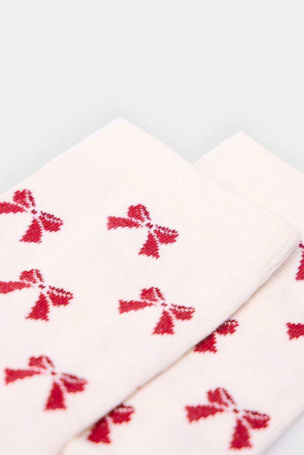 Springfield Meias compridas com la&ccedil;os bege