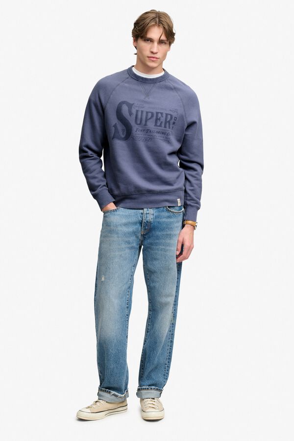 Superdry Sweatshirt gola redonda com gr&aacute;fico azul