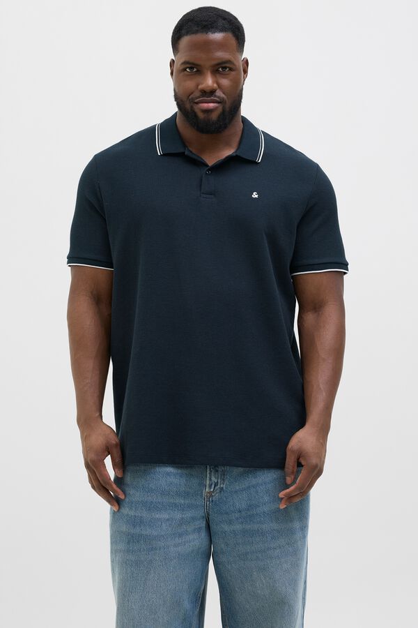 Jack & Jones PLUS Polo b&aacute;sico manga curta azul