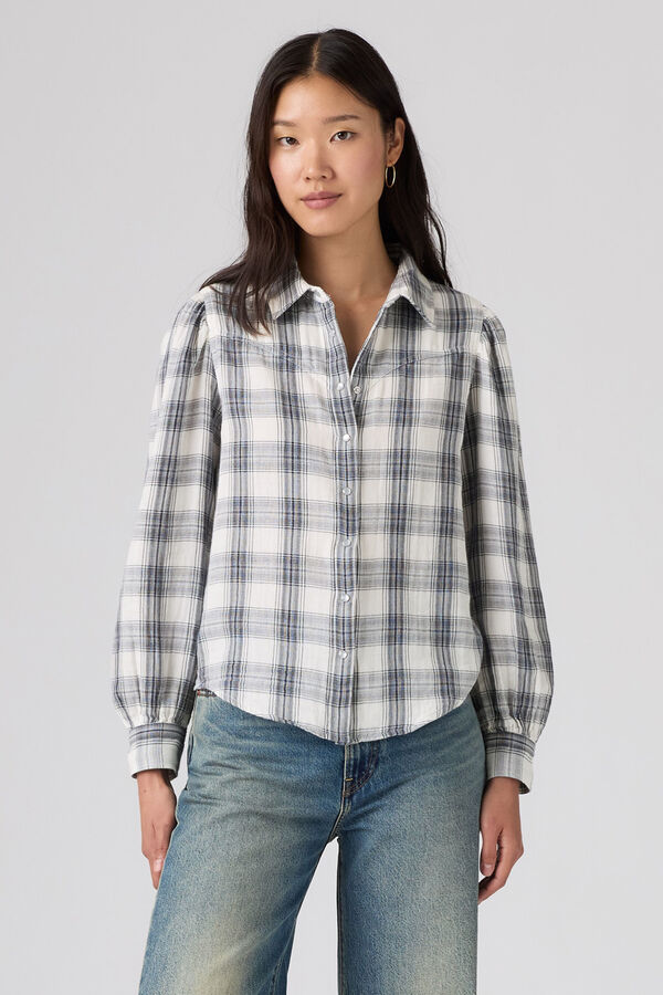 Levi's Camisa de manga comprida em algod&atilde;o azul